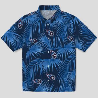 Tennessee Titans Leafy Palms Hawaiian Shirt, NFL Team Shirt for Summer Vacation