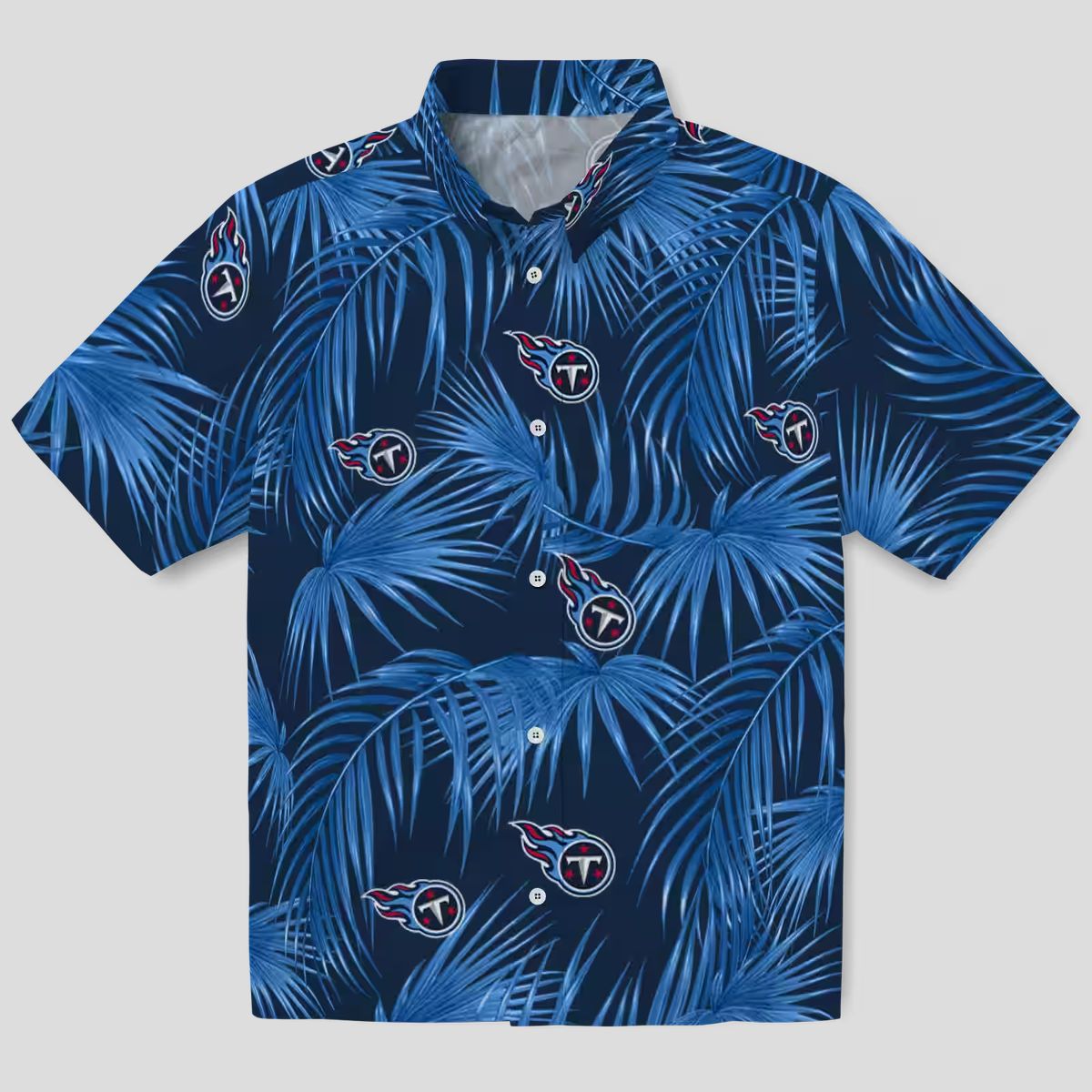 Tennessee Titans Leafy Palms Hawaiian Shirt, NFL Team Shirt for Summer Vacation