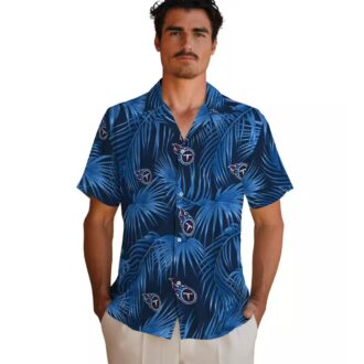 Tennessee Titans Leafy Palms Hawaiian Shirt, NFL Team Shirt for Summer Vacation