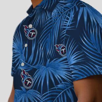 Tennessee Titans Leafy Palms Hawaiian Shirt, NFL Team Shirt for Summer Vacation
