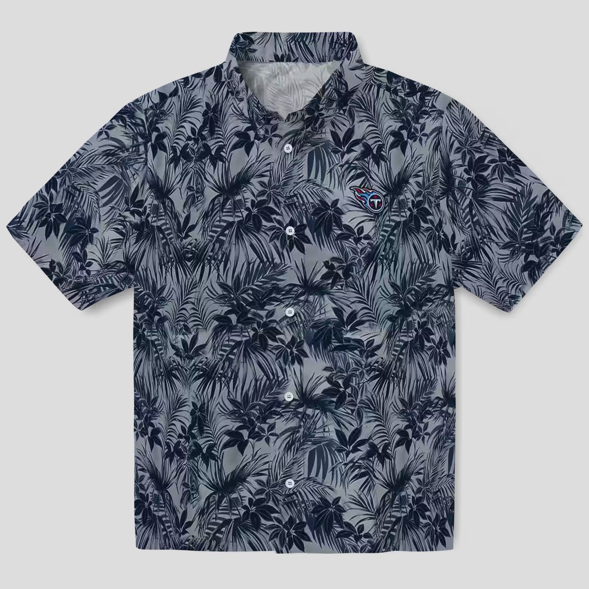 Tennessee Titans Navy Hawaiian Shirt - Leafy Aloha Style with NFL Logo