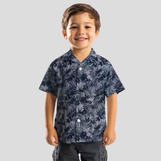 Tennessee Titans Navy Hawaiian Shirt - Leafy Aloha Style with NFL Logo