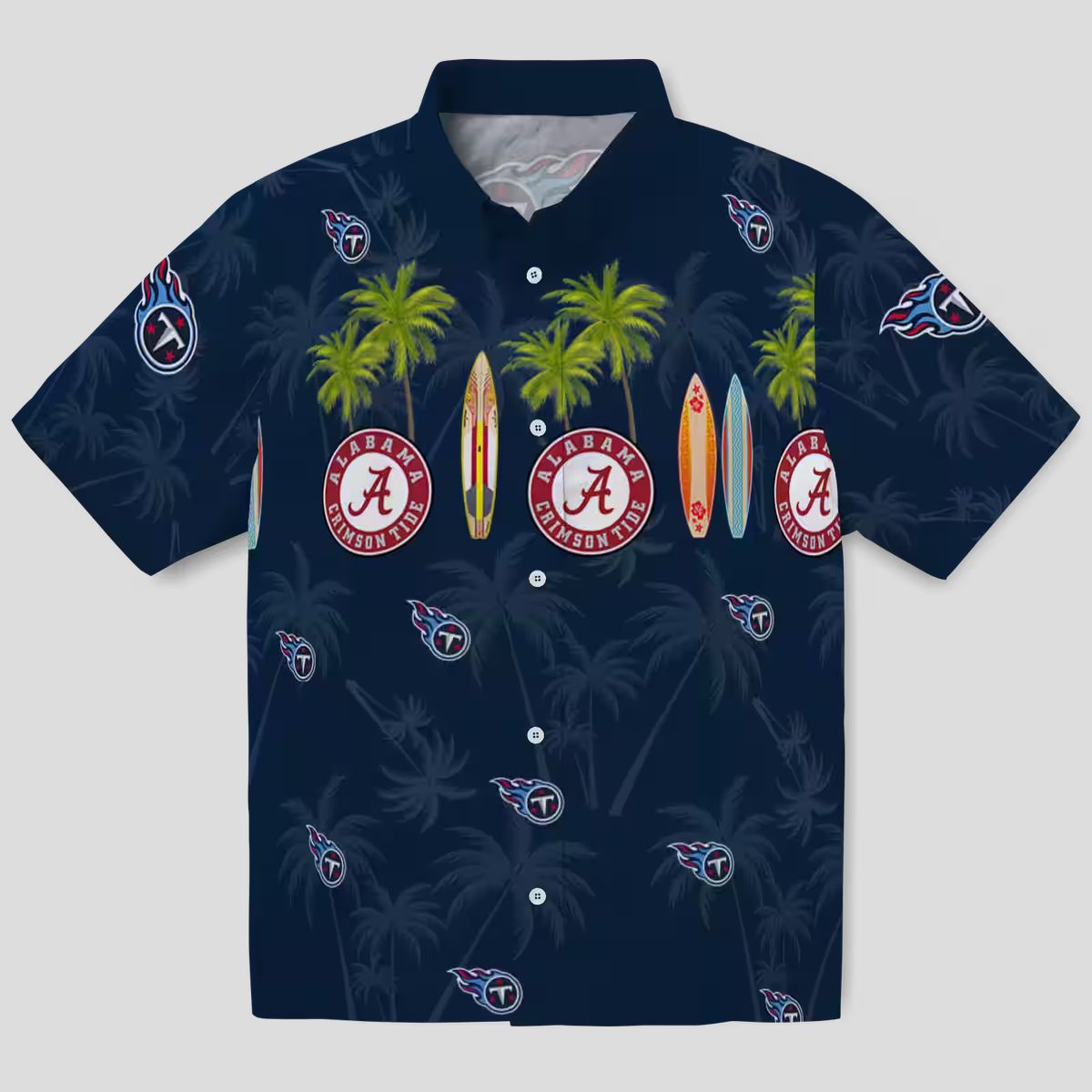 Tennessee Titans Navy Hawaiian Shirt, Surfboard & Palm Aloha Style for Summer
