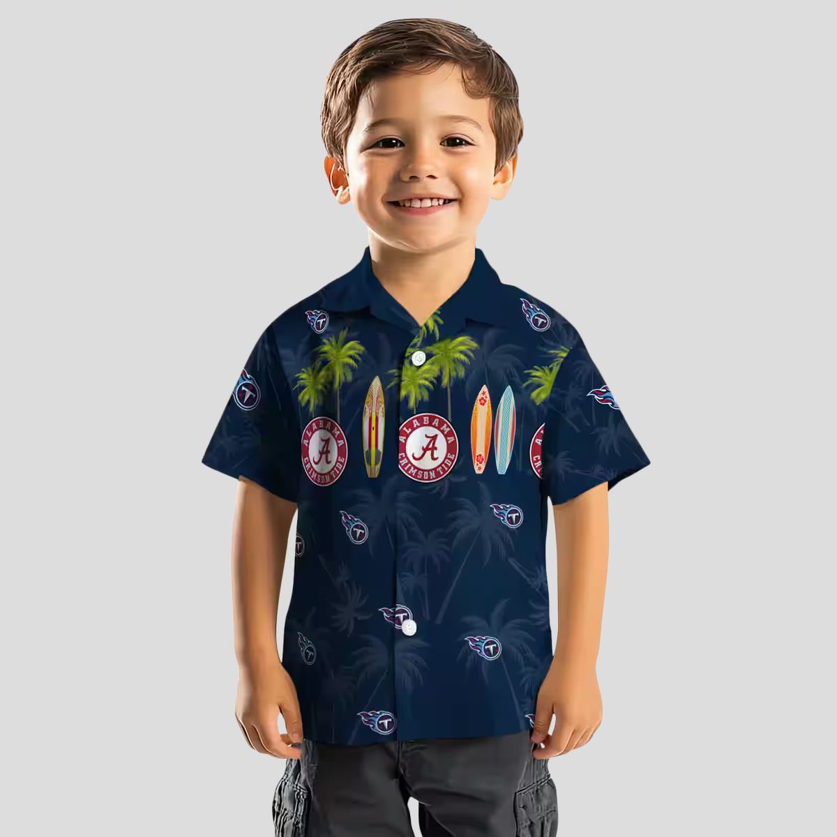 Tennessee Titans Navy Hawaiian Shirt, Surfboard & Palm Aloha Style for Summer