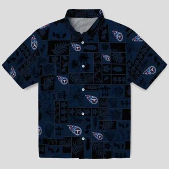 Tennessee Titans NFL Hawaiian Shirt, Tropical Patchwork Navy Black Design for Beach Days