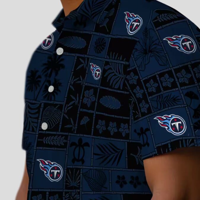 Tennessee Titans NFL Hawaiian Shirt, Tropical Patchwork Navy Black Design for Beach Days