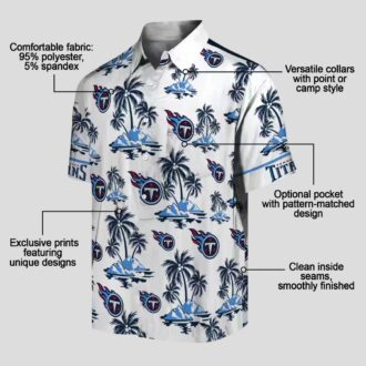 Tennessee Titans Palm Island Hawaiian Shirt, Navy White NFL Summer Shirt