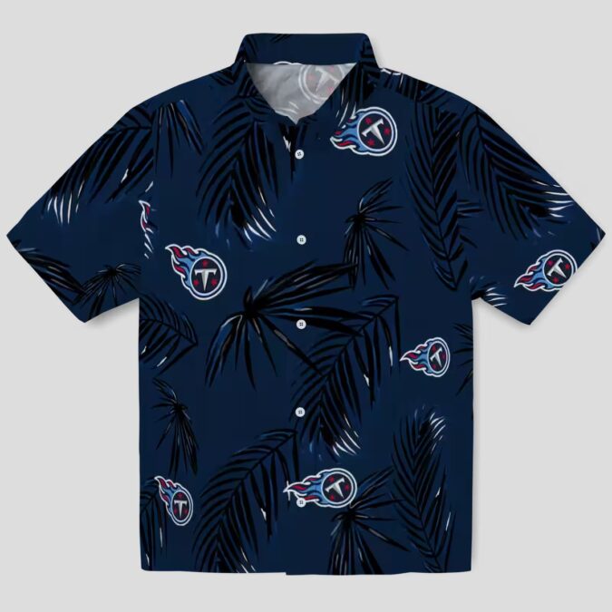 Tennessee Titans Palm Leaf Hawaiian Shirt, Tropical Navy Shirt for NFL Game Day