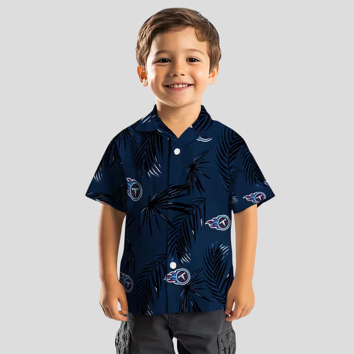 Tennessee Titans Palm Leaf Hawaiian Shirt, Tropical Navy Shirt for NFL Game Day
