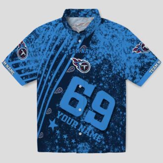 Tennessee Titans Star Stripes Navy Hawaiian Shirt, Custom NFL Beach Shirt for Fans
