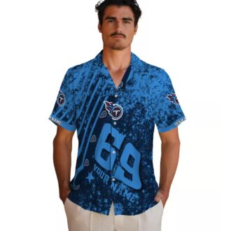 Tennessee Titans Star Stripes Navy Hawaiian Shirt, Custom NFL Beach Shirt for Fans