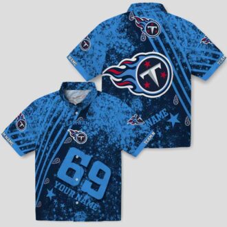 Tennessee Titans Star Stripes Navy Hawaiian Shirt, Custom NFL Beach Shirt for Fans