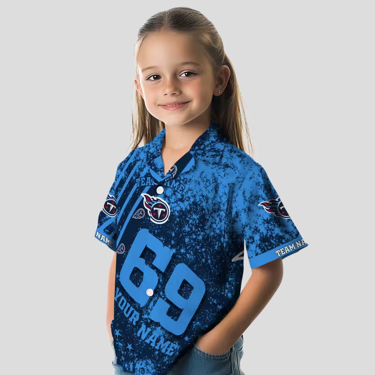 Tennessee Titans Star Stripes Navy Hawaiian Shirt, Custom NFL Beach Shirt for Fans