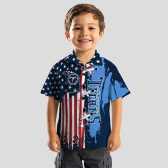 Tennessee Titans Stitched Flag Navy Hawaiian Shirt, Tropical NFL Beach Shirt for US Fans