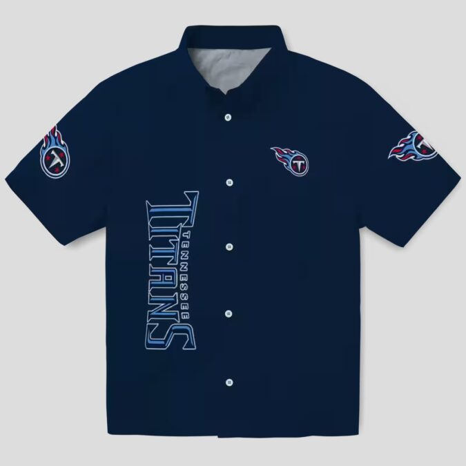 Tennessee Titans Stuart Minion Hawaiian Shirt, Navy Aloha Tropical Shirt for NFL Fans