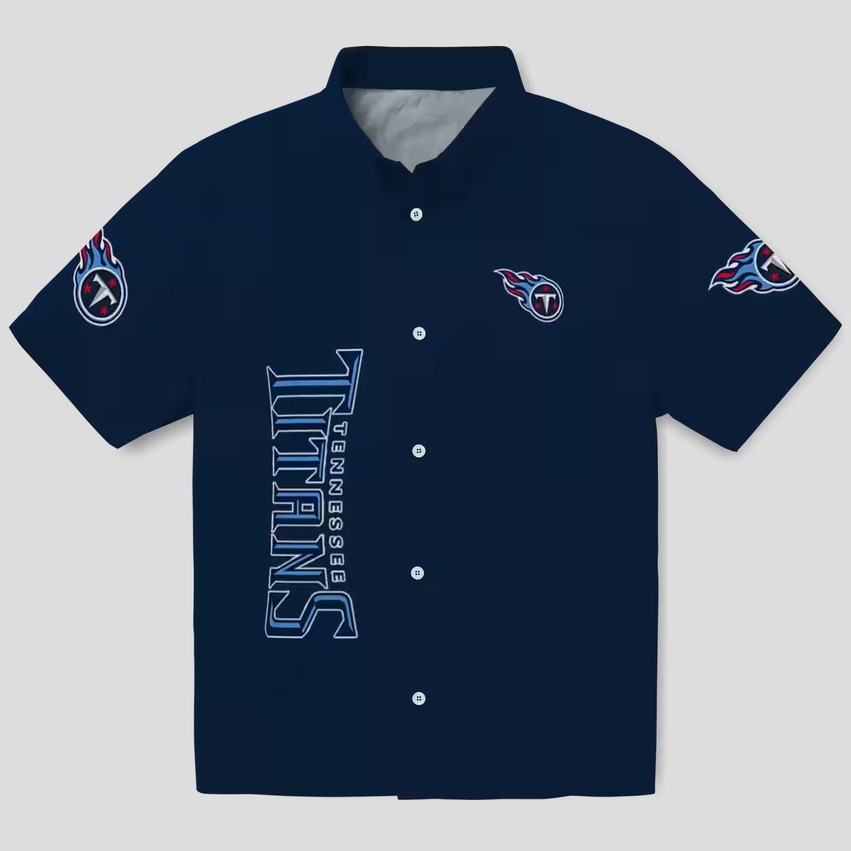 Tennessee Titans Stuart Minion Hawaiian Shirt, Navy Aloha Tropical Shirt for NFL Fans