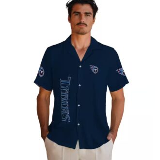 Tennessee Titans Stuart Minion Hawaiian Shirt, Navy Aloha Tropical Shirt for NFL Fans