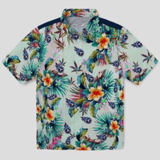 Tennessee Titans Tropical Hawaiian Shirt, Green Foliage Aloha Style for NFL Fans