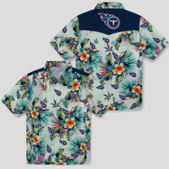 Tennessee Titans Tropical Hawaiian Shirt, Green Foliage Aloha Style for NFL Fans