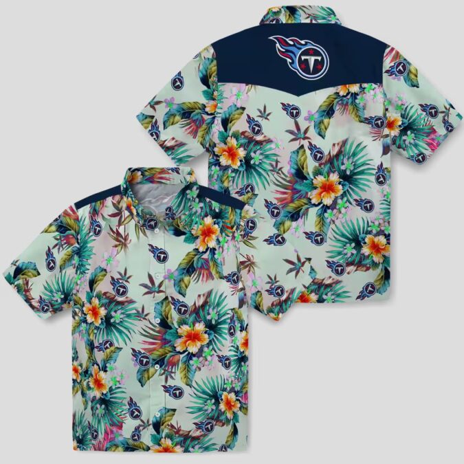 Tennessee Titans Tropical Hawaiian Shirt, Green Foliage Aloha Style for NFL Fans