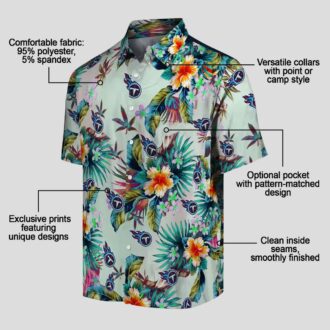 Tennessee Titans Tropical Hawaiian Shirt, Green Foliage Aloha Style for NFL Fans