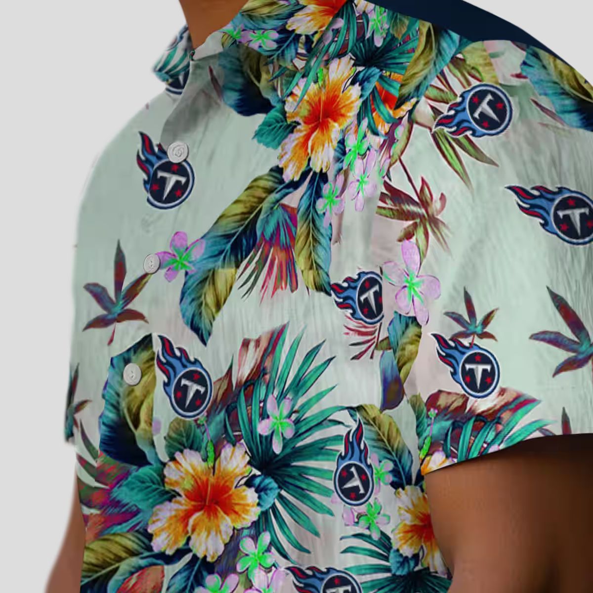 Tennessee Titans Tropical Hawaiian Shirt, Green Foliage Aloha Style for NFL Fans