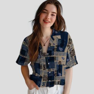 Tribal Symbols Tennessee Titans Hawaiian Shirt, Navy NFL Shirt for Game Day & Beach