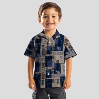 Tribal Symbols Tennessee Titans Hawaiian Shirt, Navy NFL Shirt for Game Day & Beach