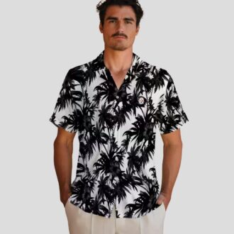 Best Pittsburgh Steelers Aloha Hawaiian Shirt - Palm Print Black & White Summer Outfit