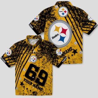 Custom Pittsburgh Steelers Aloha Hawaiian Shirt, Gold Star Stripes Summer Outfit