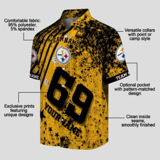 Custom Pittsburgh Steelers Aloha Hawaiian Shirt, Gold Star Stripes Summer Outfit
