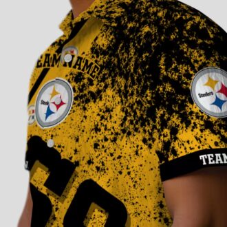Custom Pittsburgh Steelers Aloha Hawaiian Shirt, Gold Star Stripes Summer Outfit
