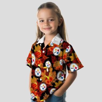 Gold Red Pittsburgh Steelers Hawaiian Shirt, Floral Toucan Aloha Button Up Shirt