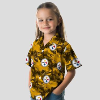 Pittsburgh Steelers Beach Aloha Hawaiian Shirt, Floral Coastal Palms Summer Outfit