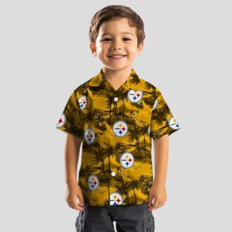 Pittsburgh Steelers Beach Aloha Hawaiian Shirt, Floral Coastal Palms Summer Outfit
