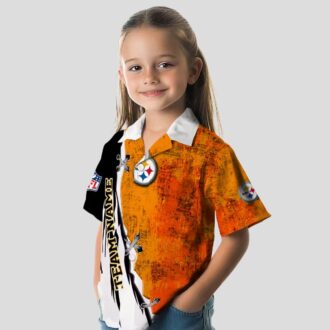Pittsburgh Steelers Custom Hawaiian Shirt, Edgy Gold & White Tropical Design for NFL Fans