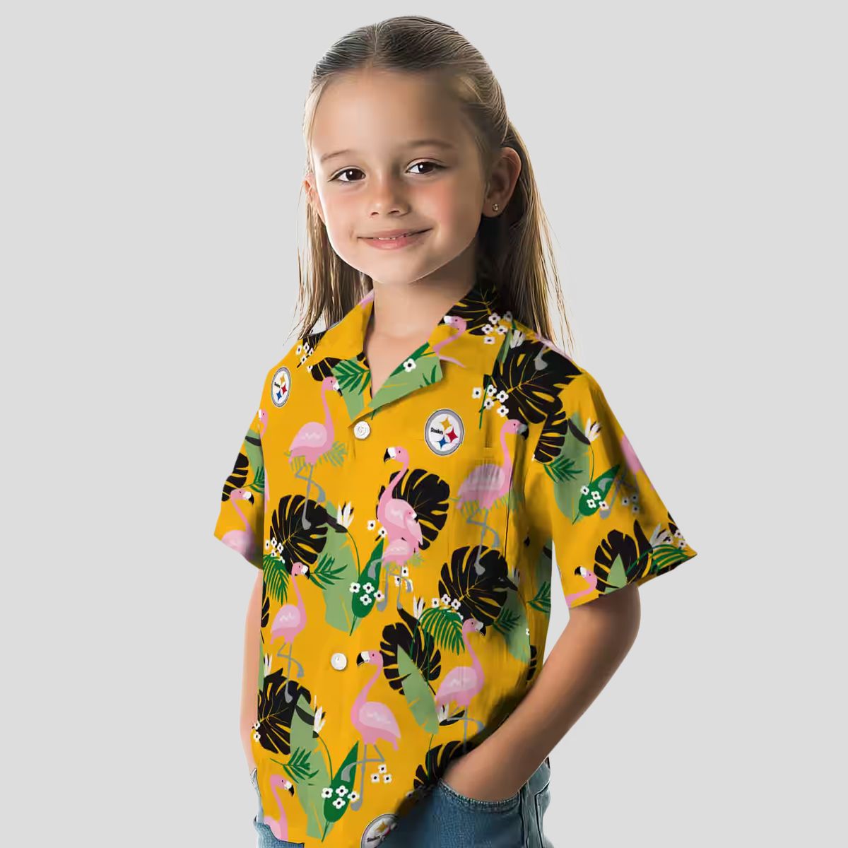 Pittsburgh Steelers Flamingo Leaf Print Hawaiian Shirt, Summer Beach Outfit for Fans