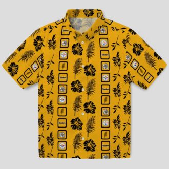 Pittsburgh Steelers Floral Gold Hawaiian Shirt, Beach Summer Outfit