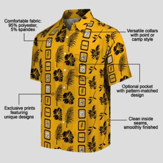 Pittsburgh Steelers Floral Gold Hawaiian Shirt, Beach Summer Outfit