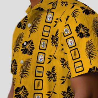 Pittsburgh Steelers Floral Gold Hawaiian Shirt, Beach Summer Outfit