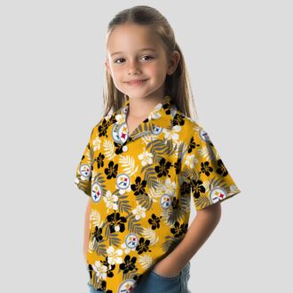 Pittsburgh Steelers Floral Gold Hawaiian Shirt, Limited Edition Aloha Shirt for NFL Fans