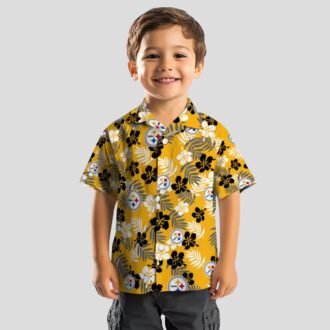Pittsburgh Steelers Floral Gold Hawaiian Shirt, Limited Edition Aloha Shirt for NFL Fans