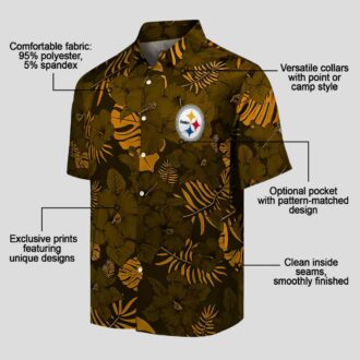 Pittsburgh Steelers Game Day Hawaiian Shirt, Jungle Vibes Gold Summer Outfit