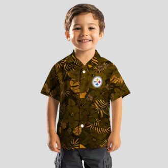 Pittsburgh Steelers Game Day Hawaiian Shirt, Jungle Vibes Gold Summer Outfit