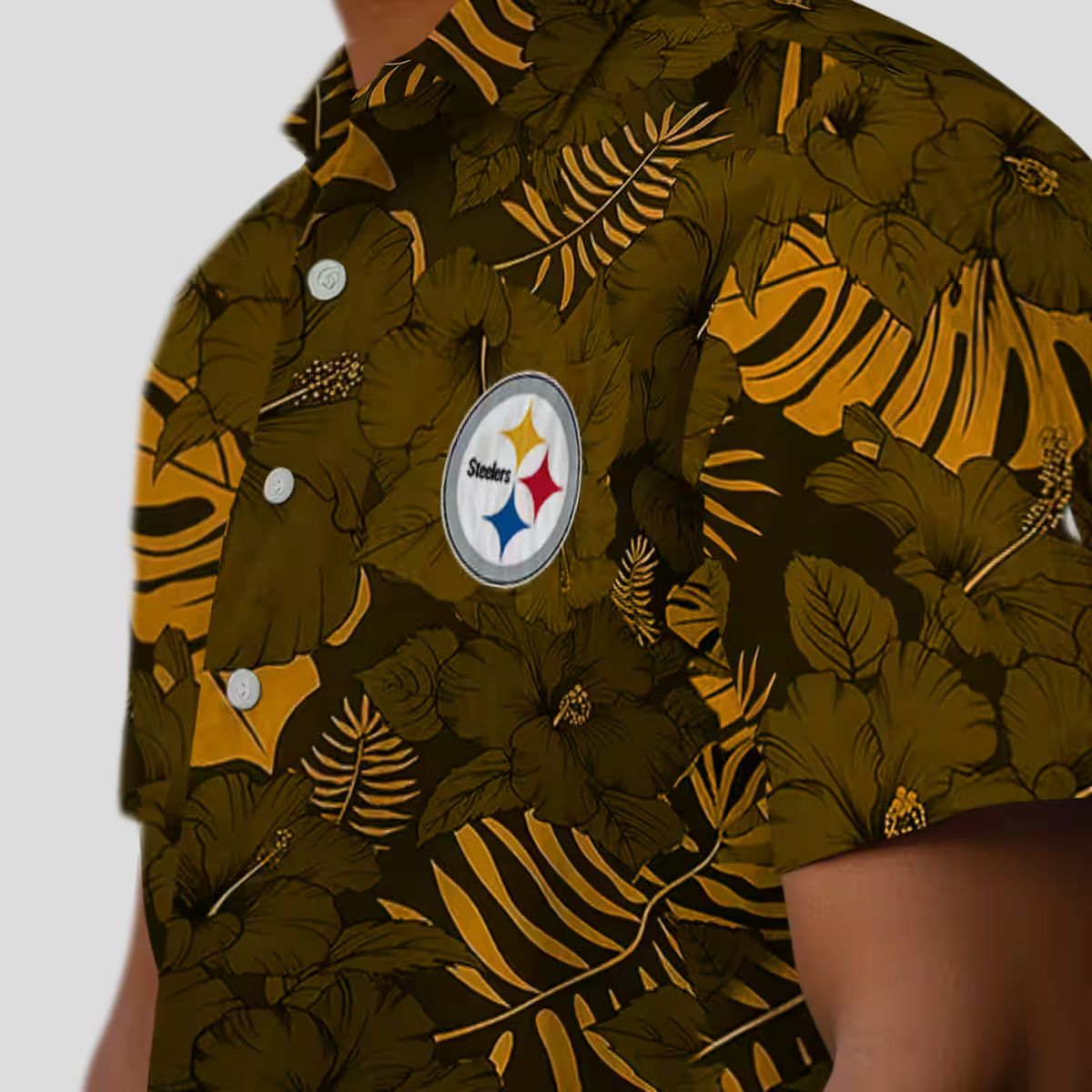 Pittsburgh Steelers Game Day Hawaiian Shirt, Jungle Vibes Gold Summer Outfit