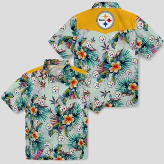 Pittsburgh Steelers Green Foliage Shirt, Tropical NFL Hawaiian Aloha for Game Day & Vacation
