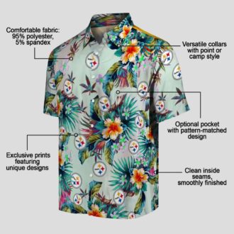 Pittsburgh Steelers Green Foliage Shirt, Tropical NFL Hawaiian Aloha for Game Day & Vacation