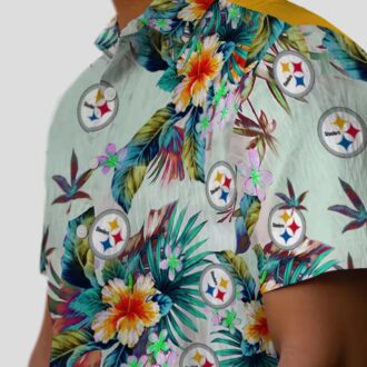Pittsburgh Steelers Green Foliage Shirt, Tropical NFL Hawaiian Aloha for Game Day & Vacation