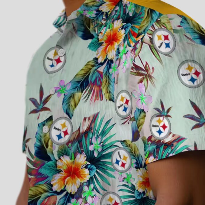 Pittsburgh Steelers Green Foliage Shirt, Tropical NFL Hawaiian Aloha for Game Day & Vacation