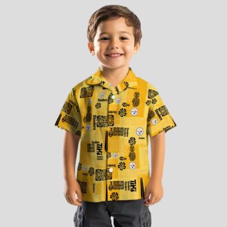 Pittsburgh Steelers Hawaiian Shirt - Gold Tribal Design for Men & Women NFL Fans